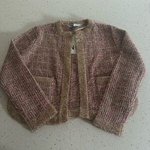 ZARA GLITTER PINK AND GOLD JACKET